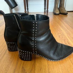 Black leather Dolce Vita Booties with stud detail | Women’s 8